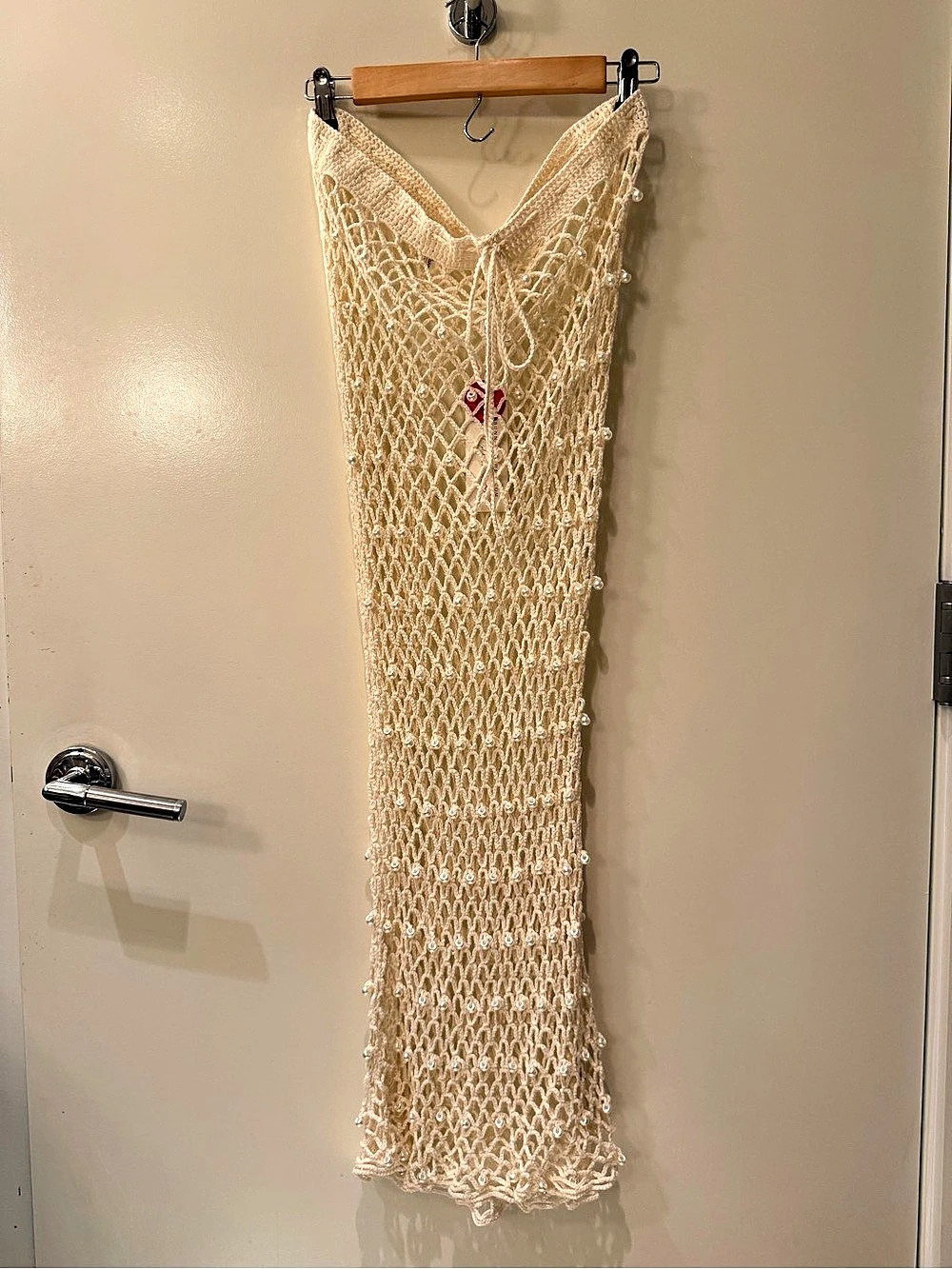 Beach Bunny Champagne Nights Mesh Cover-Up Skirt Cream NWT
